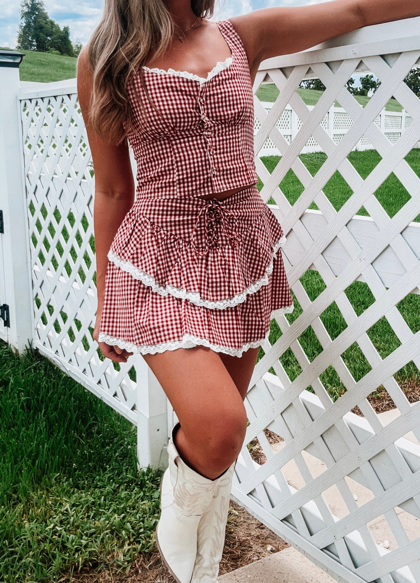 Gingham Ruffle Set