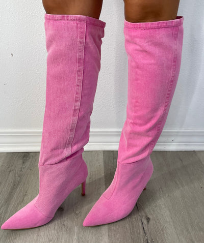 Pink Panther Denim Boots