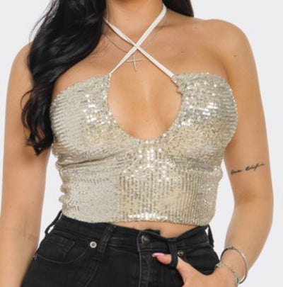 Glitter and Gold Sequin Top